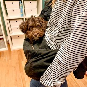 SloWay Dog Sling Carrier Small Pet Crossbody Hands Free Black